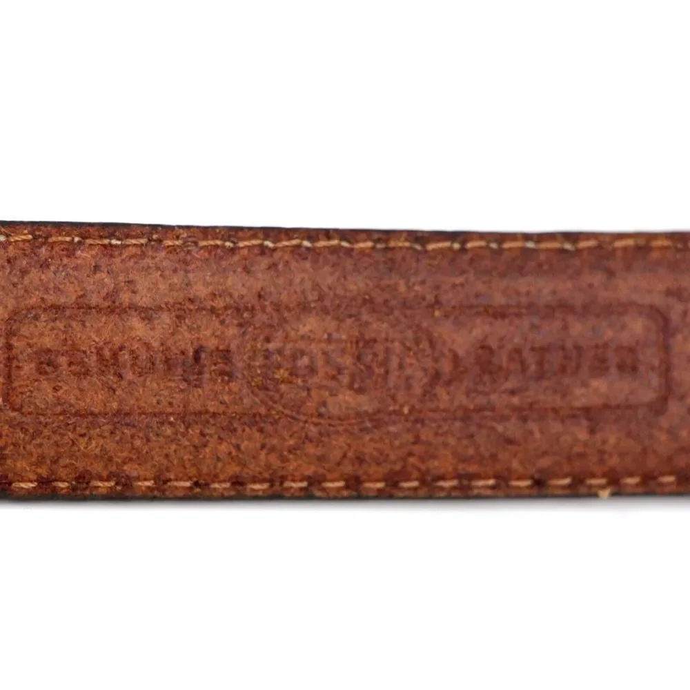 Fossil BROWN GENUINE LEATHER 1 1/8"Wd STITCH DRESS CASUAL MEN'S BELT 32/80 (X37 - Picture 12 of 16